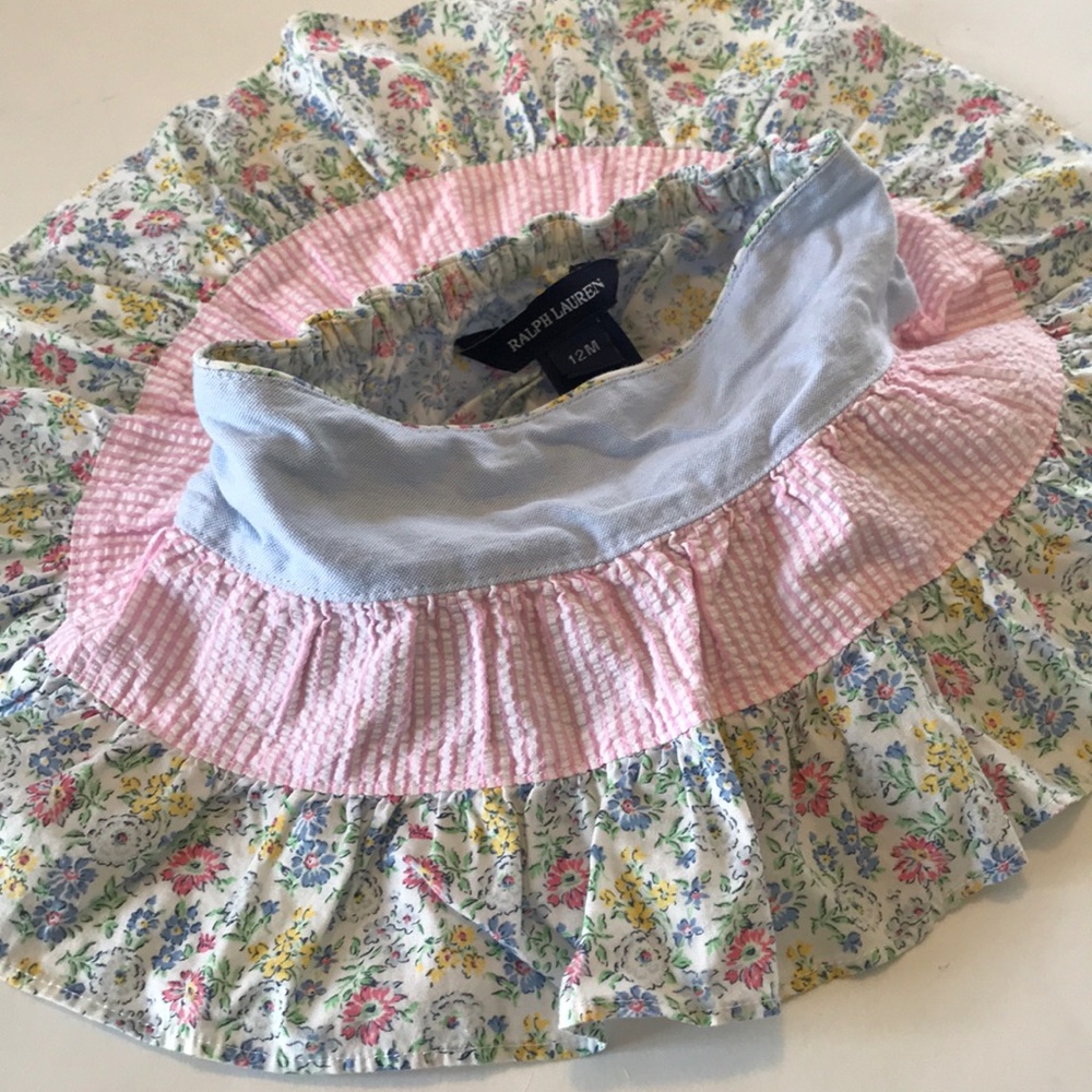 Ralph Lauren floral seersucker tiered baby skirt